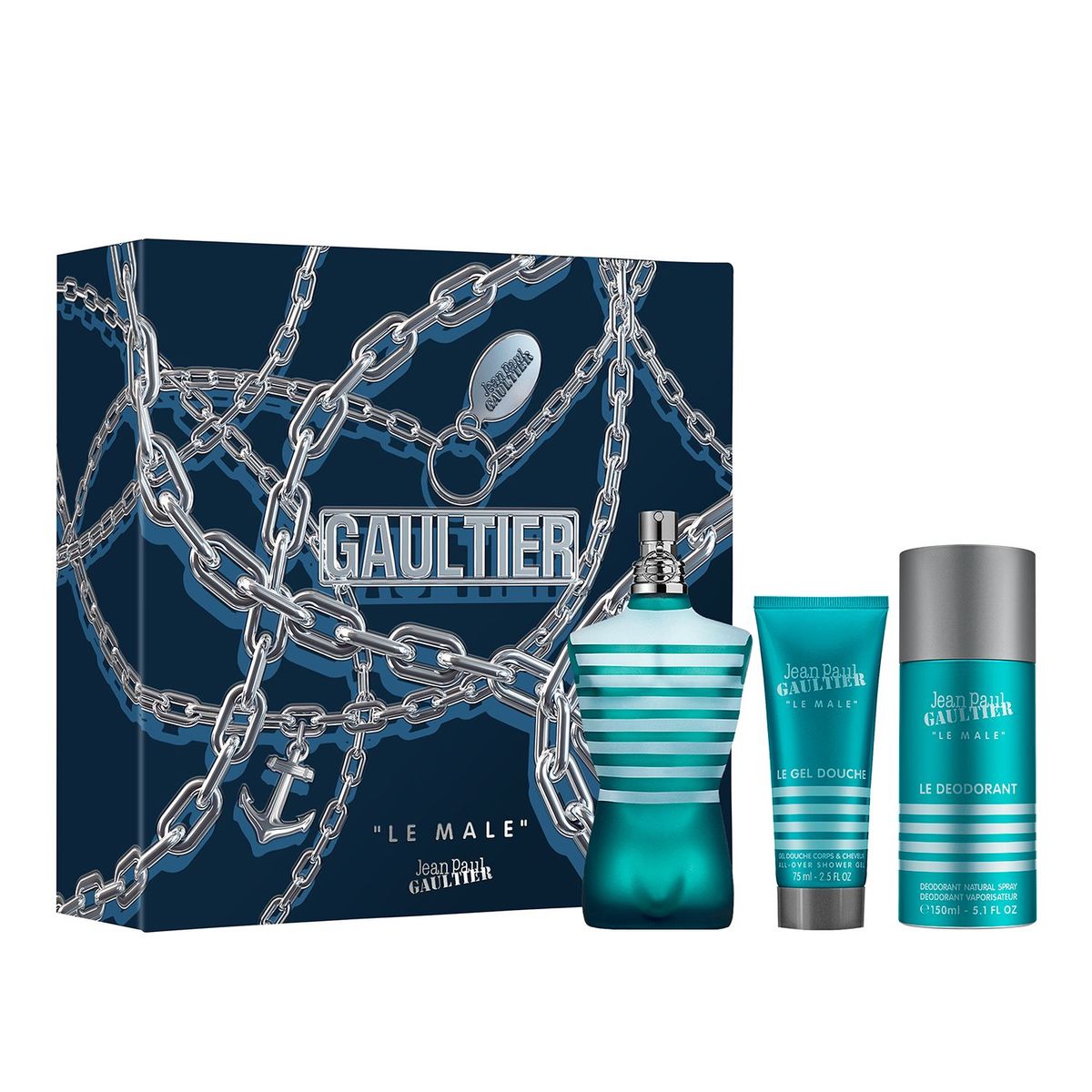 JEAN PAUL GAULTIER - Estuche Perfume Jean Paul Gaultier Hombre Le Male 125 ml Eau de toilette + Shower Gel 75ml + Desodorante 150ml 