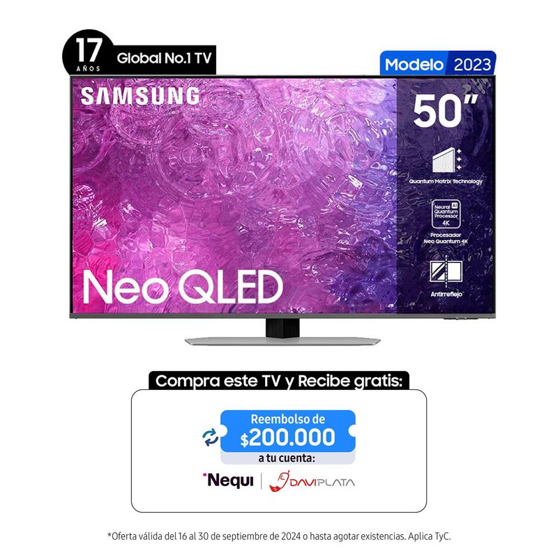 SAMSUNG - Televisor Samsung 50 pulgadas QLED 4K Ultra HD Smart TV QN50QN90