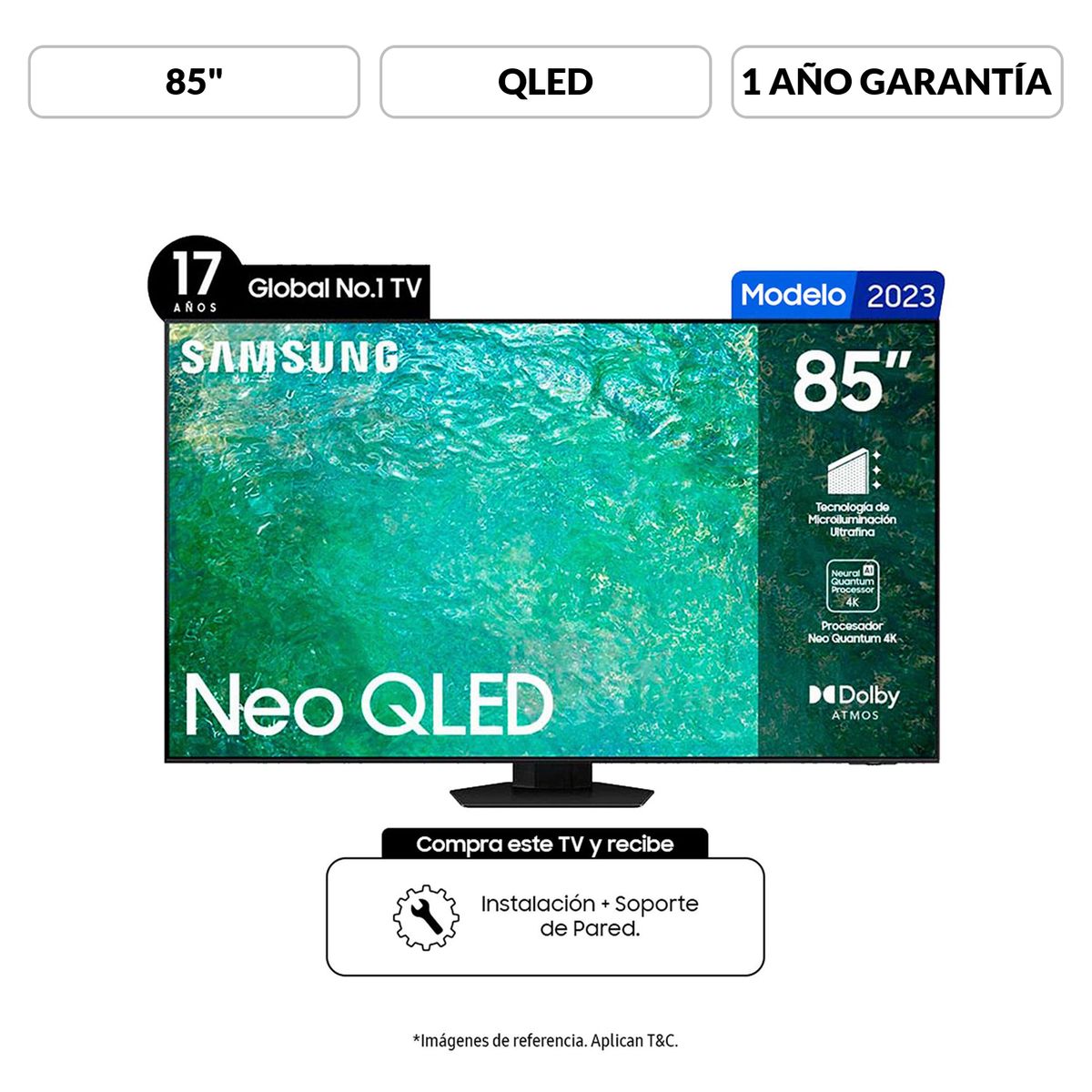 SAMSUNG - Televisor Samsung 85 pulgadas QLED 4K Ultra HD Smart TV QN85QN85