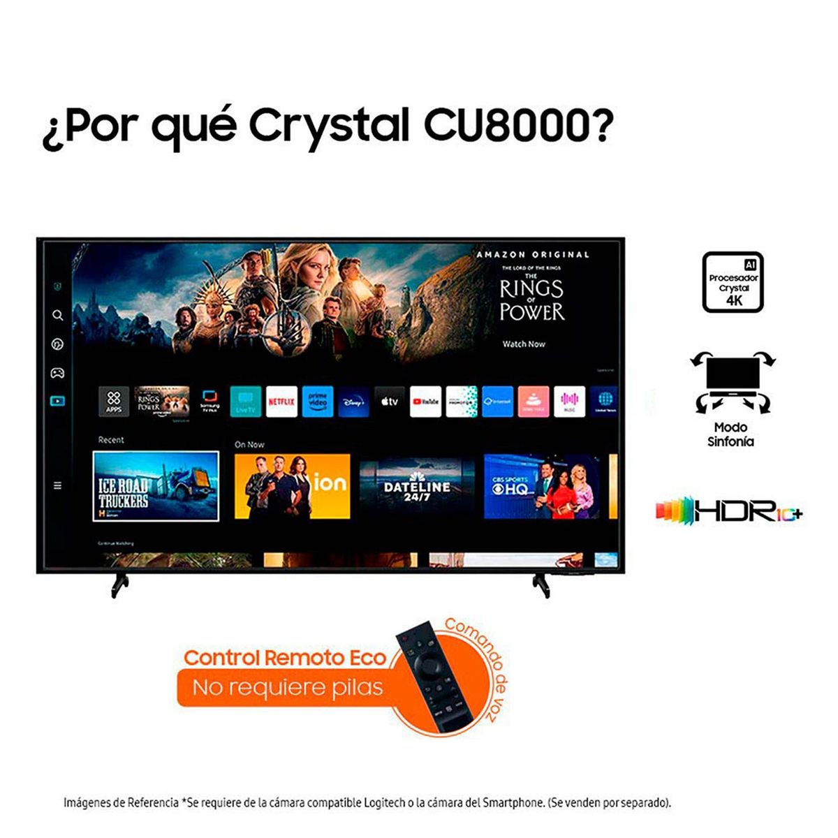 SAMSUNG - Televisor Samsung 50 pulgadas Crystal UHD 4K HDR Smart TV UN50CU8000