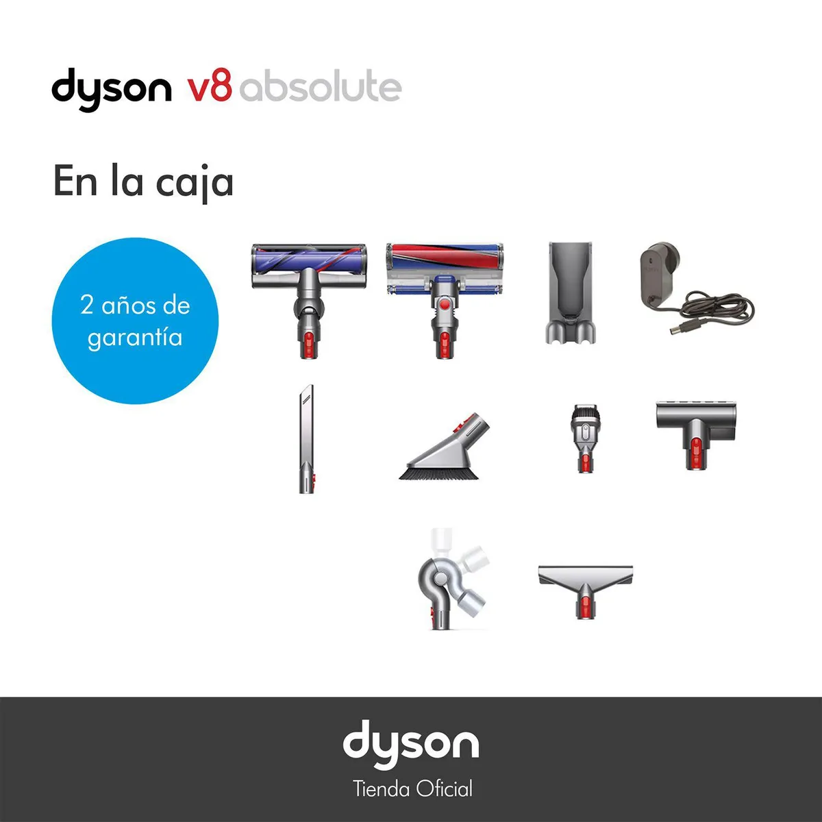 DYSON - Aspiradora inalámbrica Dyson V8 Absolute Plata/Níquel