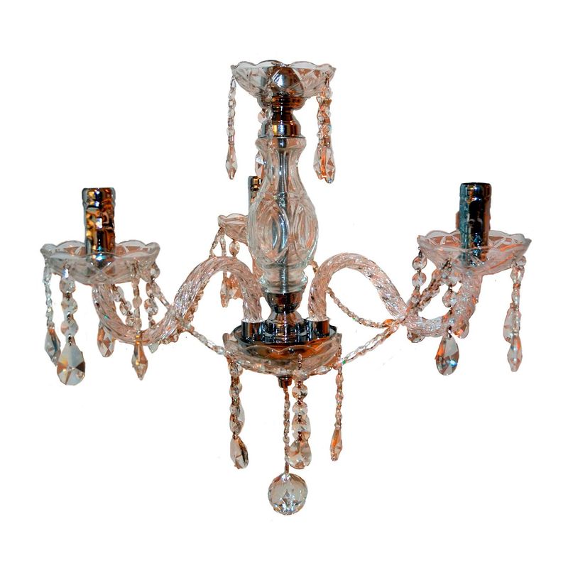LIENXO - Lámpara de Techo Lienxo Decorativa Vintage Colgante Cristal Transparente 3 Luces 145 x 50 cm