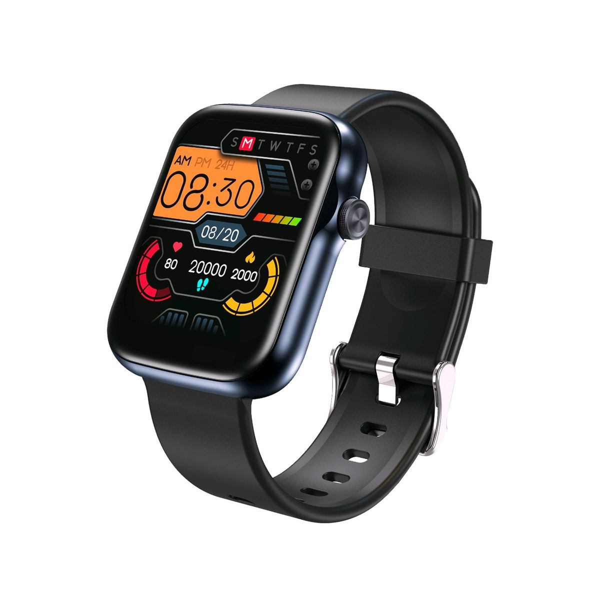 TECNO MOBILE - Smart watch Tecno TSP-W02BK 4.06 cm Reloj inteligente hombre y mujer. Monitoreo actividad, ritmo cadíaco y sueño.Detector temperatura corporal. Resistente al agua. Compatible Android / iOS