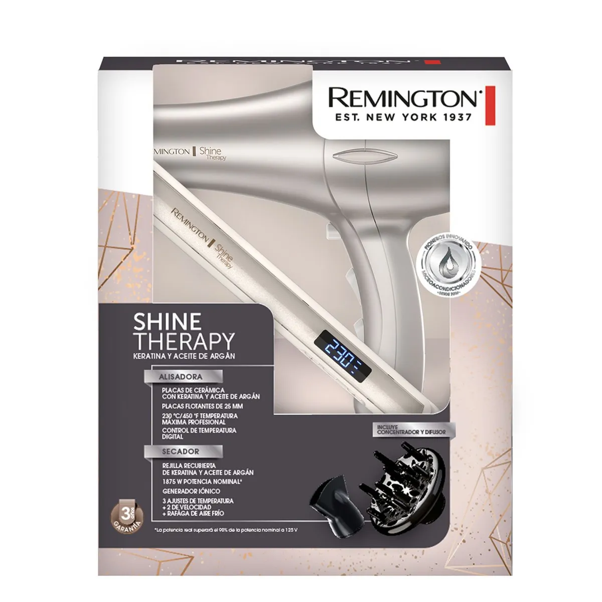 REMINGTON - Combo Plancha y Secador Remington Keratina y Argán