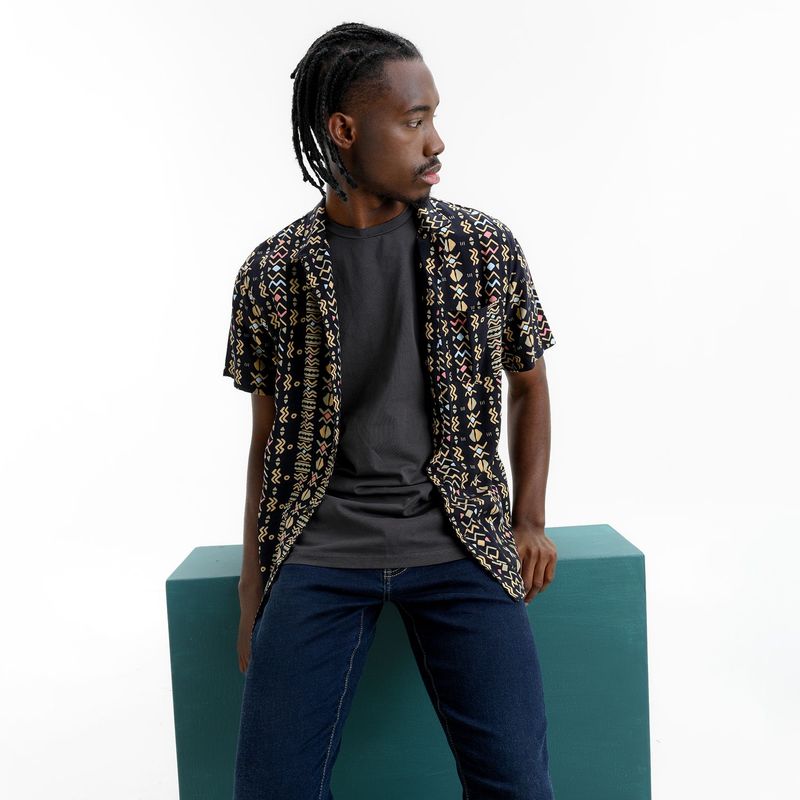 DENIMLAB - Camisa para Hombre Manga corta Slim Denimlab