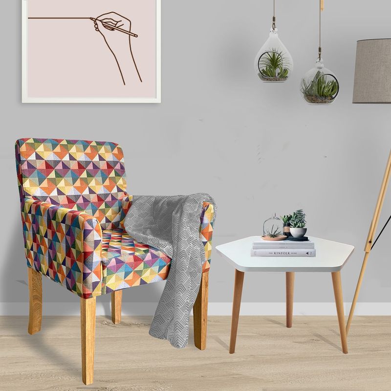 MICA - Poltrona Moderna en Tela Poltmcex 88 x 59 x 55 cm DKO Design Incluye Mesa de Centro Hexagonal - Mueble