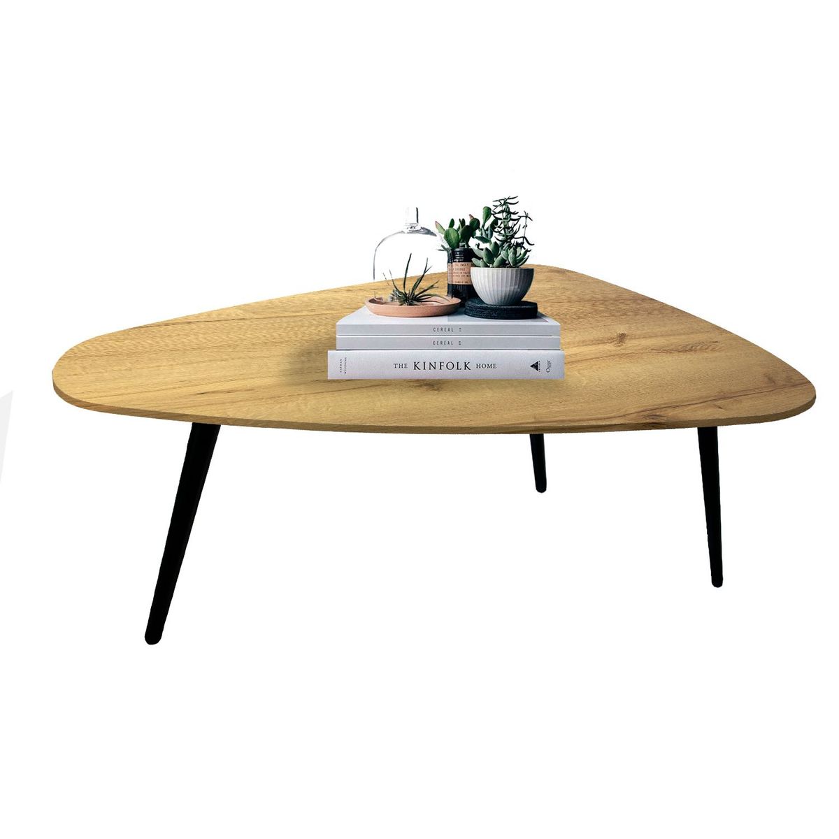 MICA - Mesa de Centro Moderna Triangular  en Melamina  110 x 33 x 70 cm Mica  - Mueble.