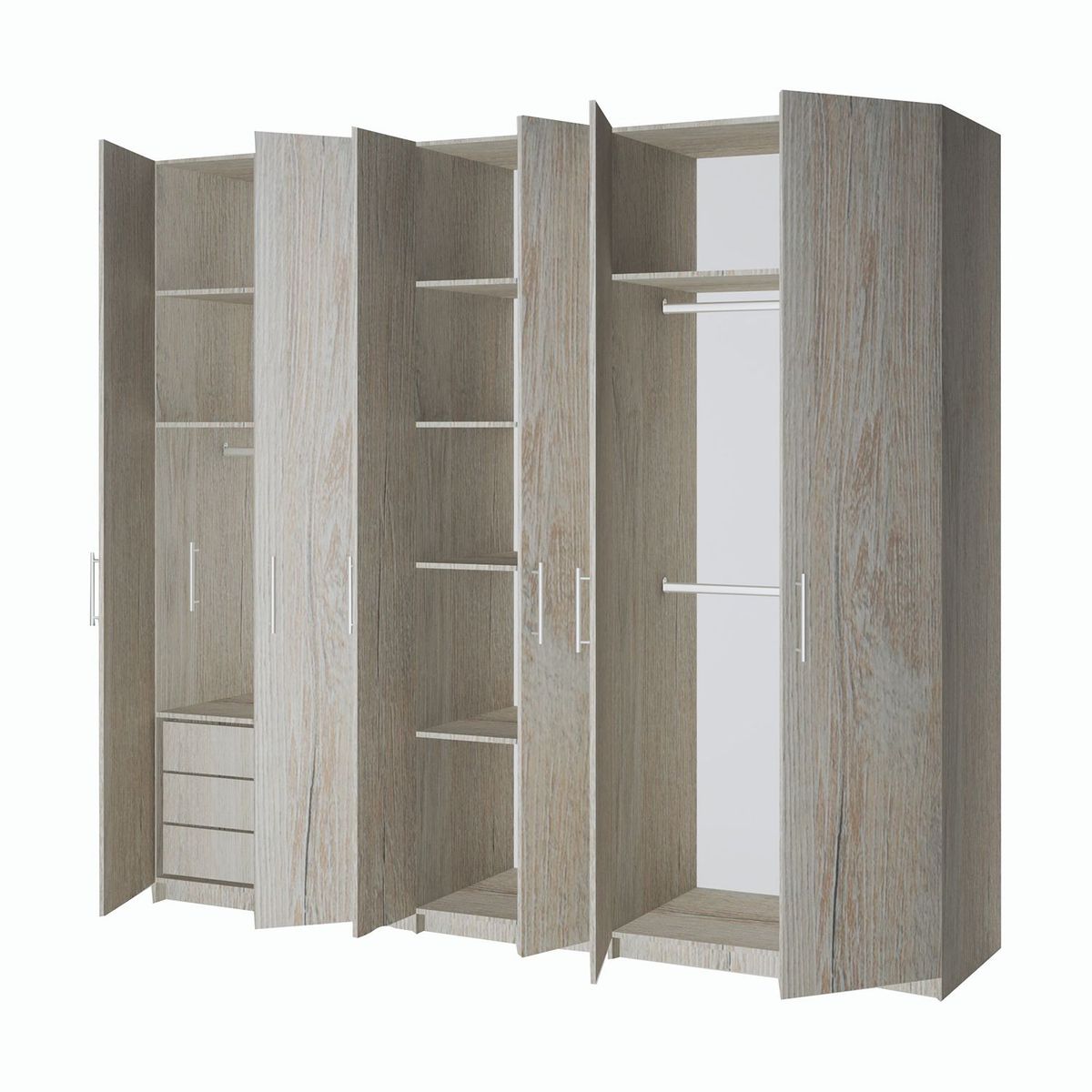 MATMA - Closet Moderno en Aglomerado MDP 6 Puertas 3 Cajones 227 x 248 x 58 cm Matma  - Mueble
