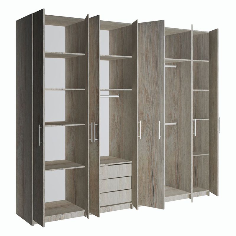 MATMA - Closet Moderno en Aglomerado MDP 6 Puertas 3 Cajones 227 x 249 x 58 cm Matma  - Mueble