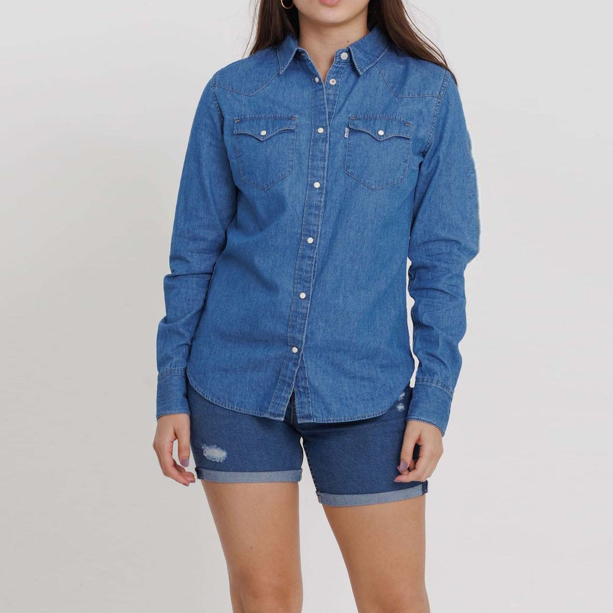 LEVIS - Camisa de jean para Mujer de Algodón Manga larga Levis