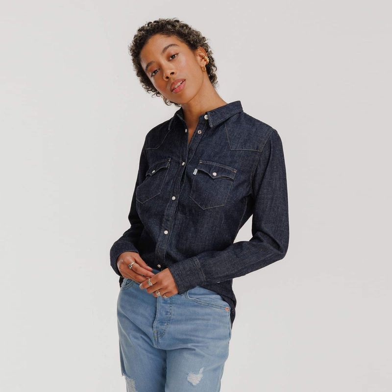 LEVIS - Camisa de jean para Mujer de Algodón Manga larga Levis