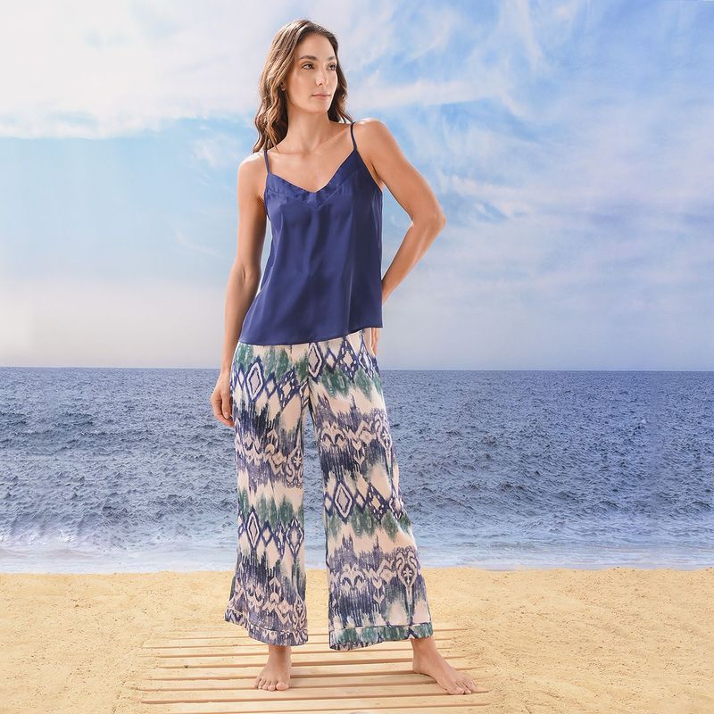 ATELIER 1756 BY FALABELLA - Conjunto de pijama con pantalón Largo Sin mangas para Mujer en Satín Atelier 17-56 x Falabella