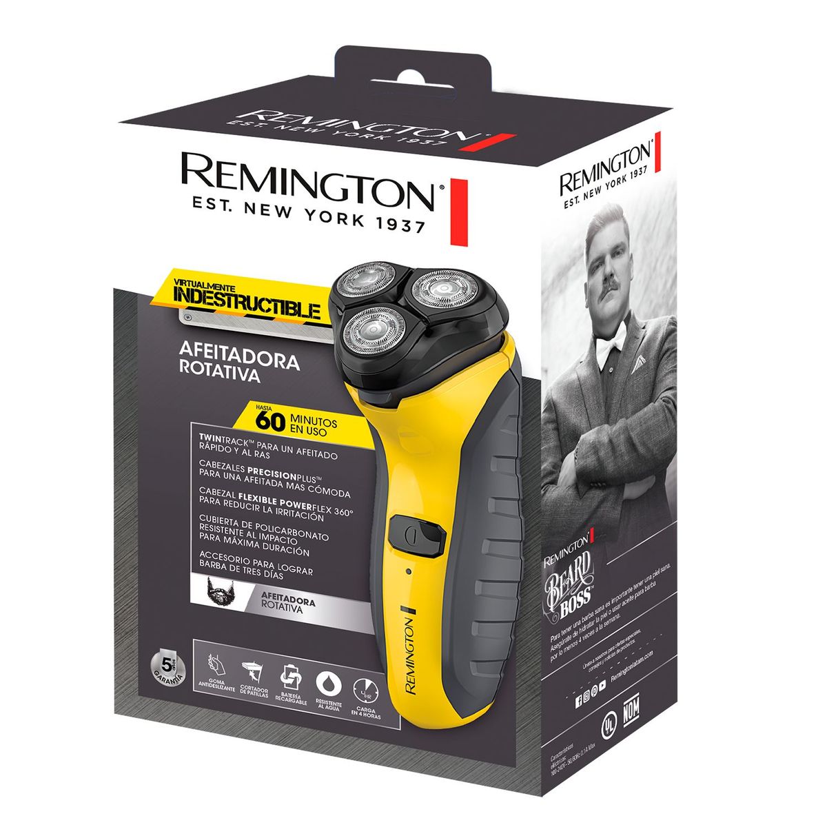 REMINGTON - Máquina de Afeitar Remington Rotativa Inalámbrica 60 Min de Uso R5011