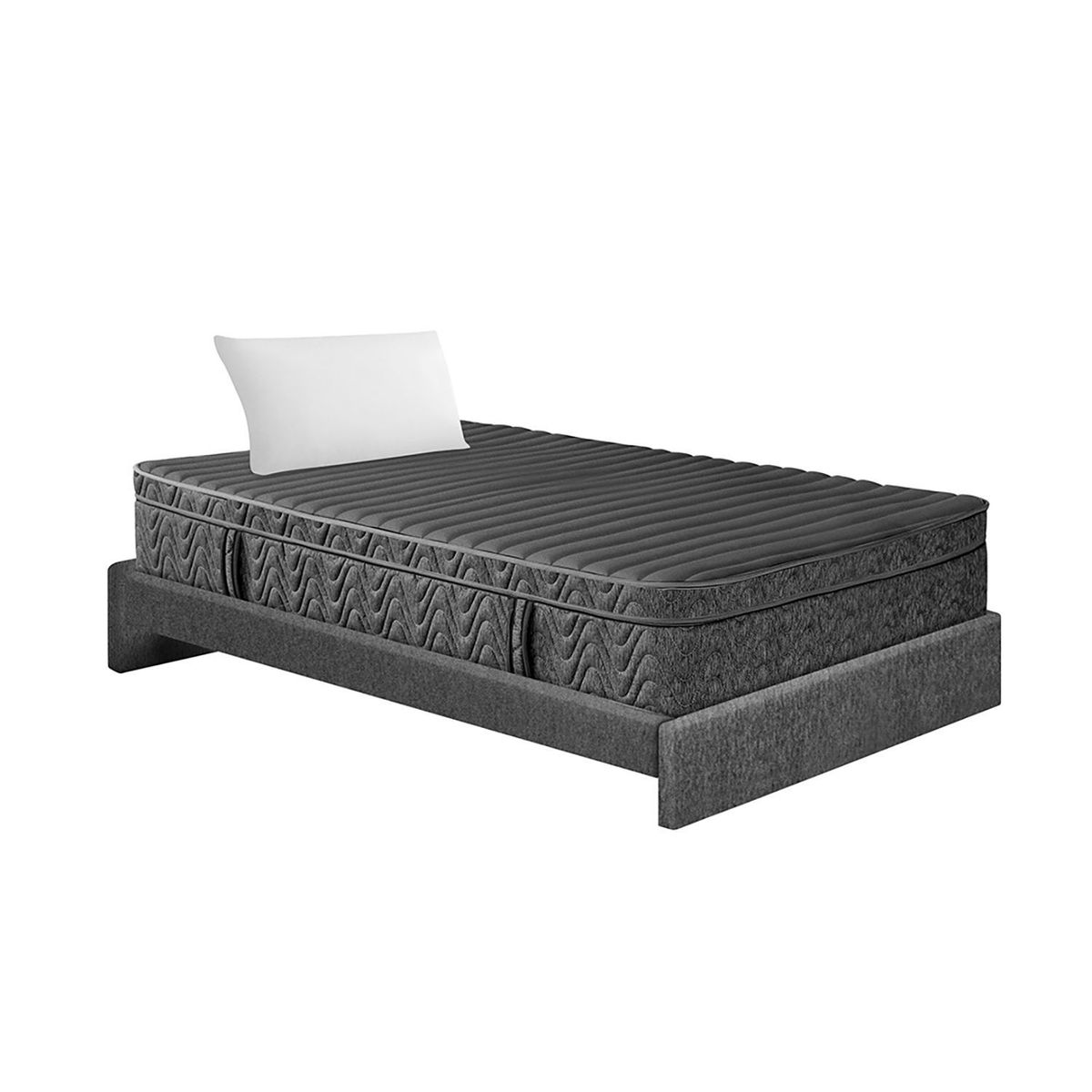 PULLMAN - Colchón con Base Cama Semidoble Firme Ortopédico Resortado con Pillow Rollpocket Mohnblatt Euro U 120 x 190 cm + Almohada Colchones Pullman