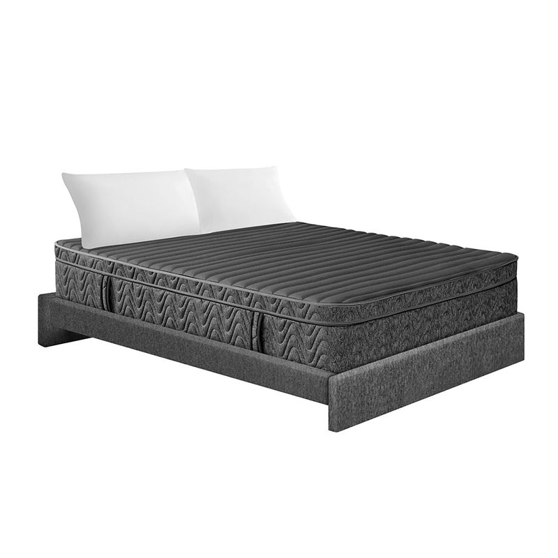 PULLMAN - Colchón con Base Cama Queen Firme Ortopédico Resortado con Pillow Rollpocket Mohnblatt Euro U 160 x 190 cm + 2 Almohadas Colchones Pullman