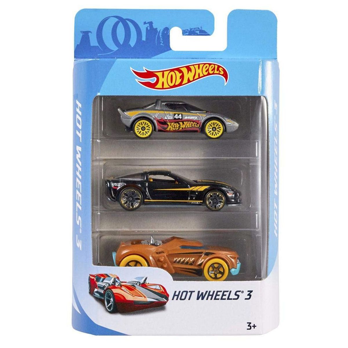 HOT WHEELS - Hot Wheels Die Cast Vehículo de Juguete Paquete de 3 Autos Surido: Producto Aleatorio