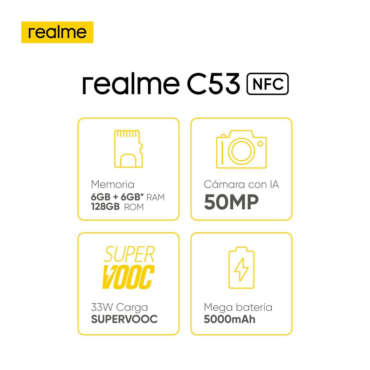 REALME - Celular Realme C53 NFC 128GB
