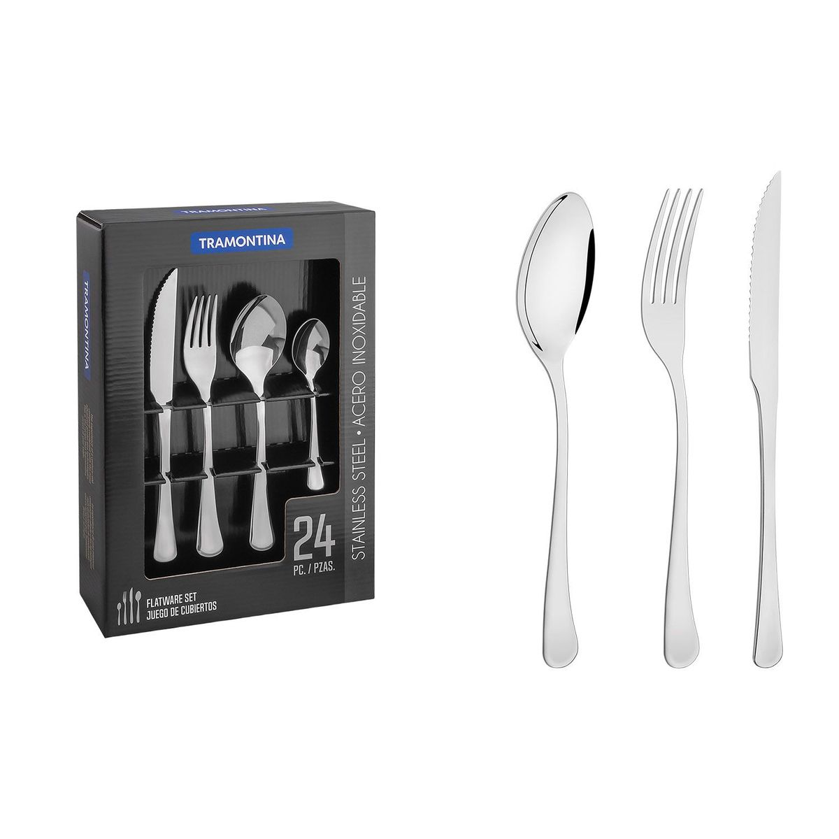 TRAMONTINA - Juego de cubiertos 24 Piezas