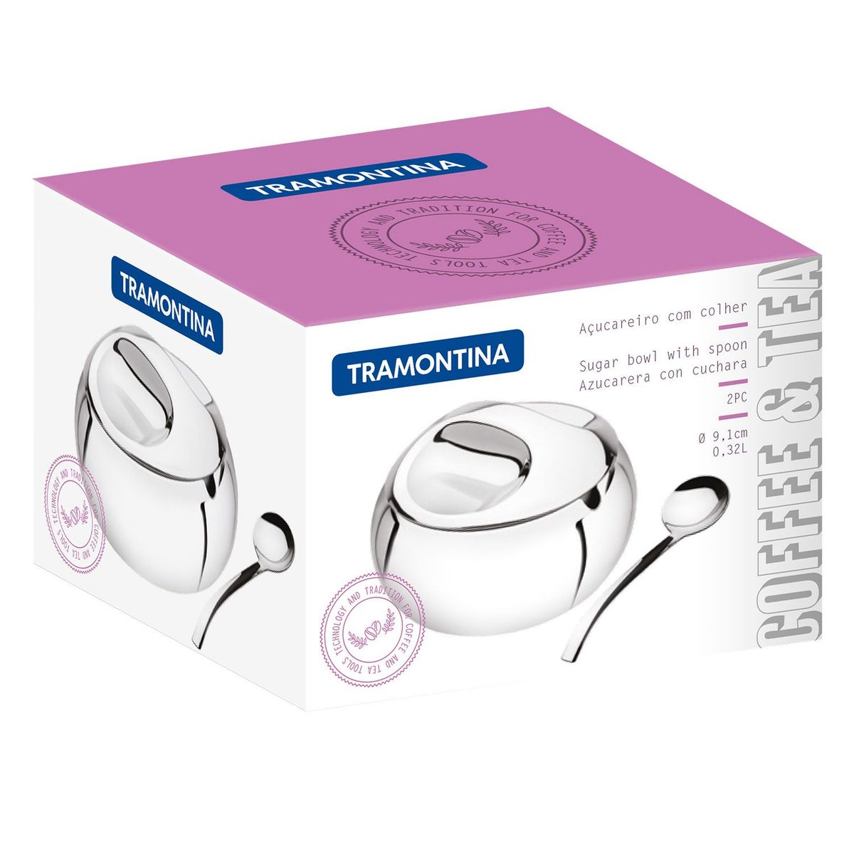 TRAMONTINA - Azucarera en Acero inoxidable Tramontina 11 x 10 x 8 cm