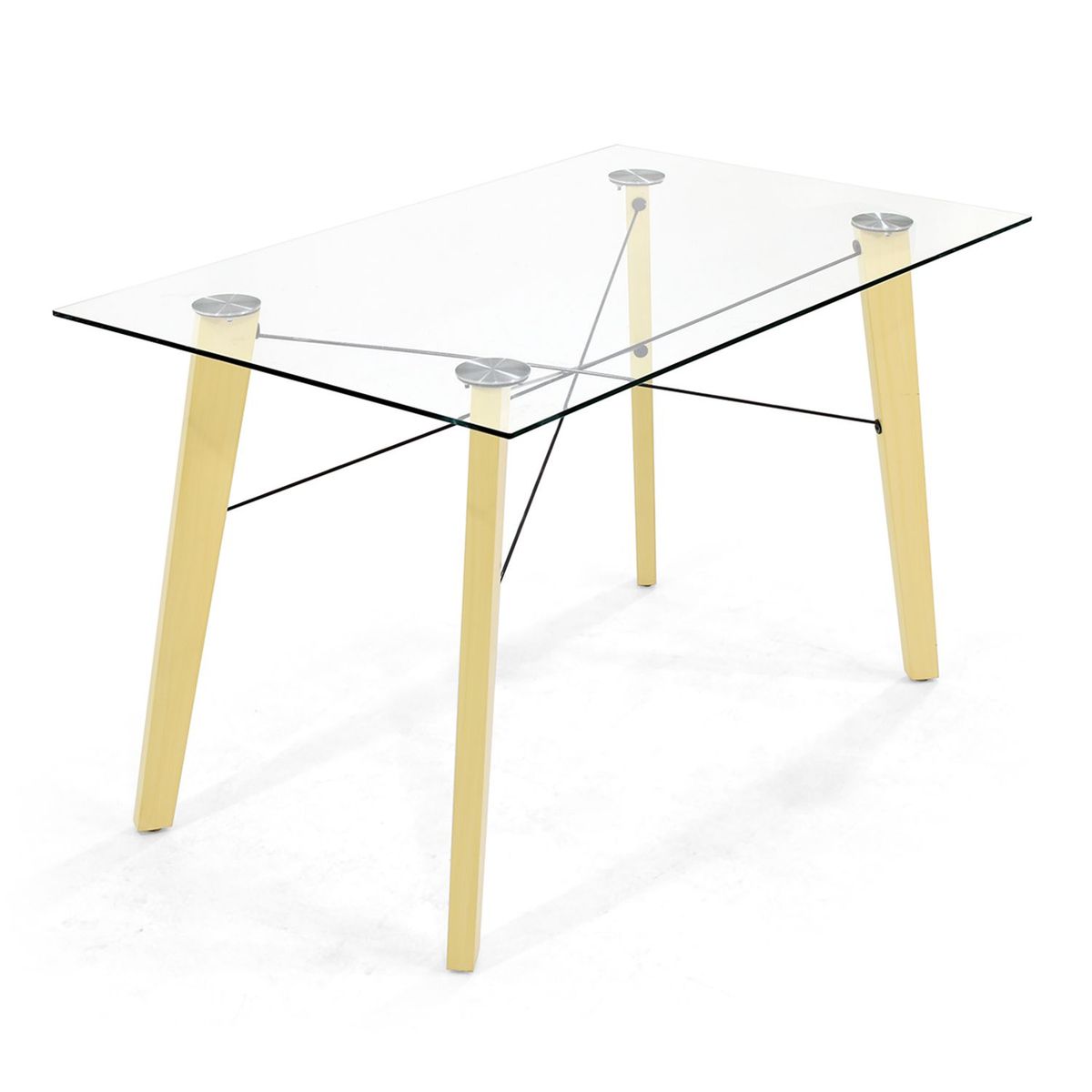MICA - Mesa de Comedor Moderna para 4 personas en Vidrio Rectangular Mica