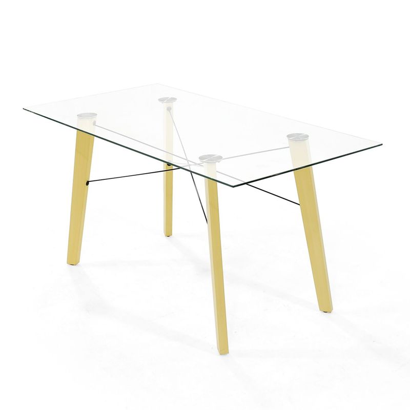 MICA - Mesa de Comedor Moderna para 6 personas en Vidrio Rectangular Mica