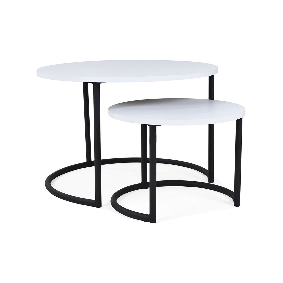 MICA - Mesa Auxiliar Moderna Redonda en Aglomerado MDP 60 x 40 x 60 cm Mica  - Mueble