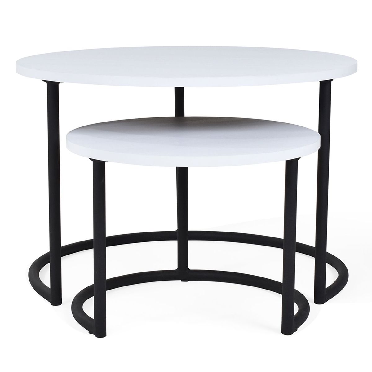 MICA - Mesa Auxiliar Moderna Redonda en Aglomerado MDP 60 x 40 x 60 cm Mica  - Mueble