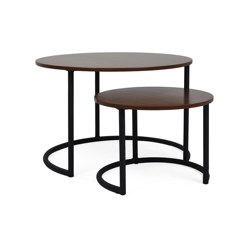 MICA - Mesa Auxiliar Moderna Redonda en Aglomerado MDF 60 x 40 x 60 cm Mica  - Mueble