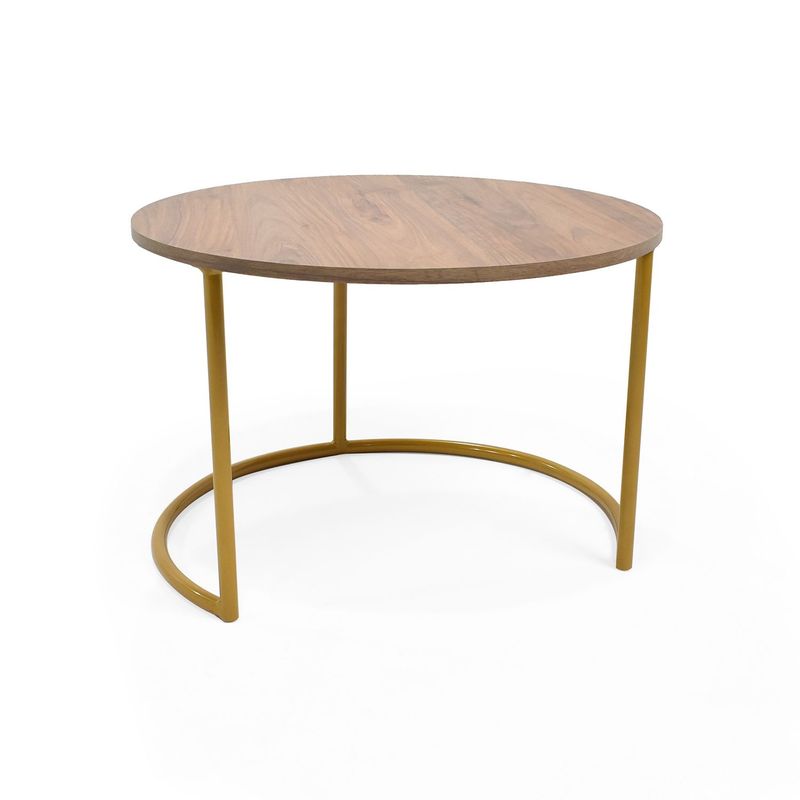 MICA - Mesa Auxiliar Moderna Redonda en Aglomerado MDP 60 x 40 x 60 cm Mica  - Mueble