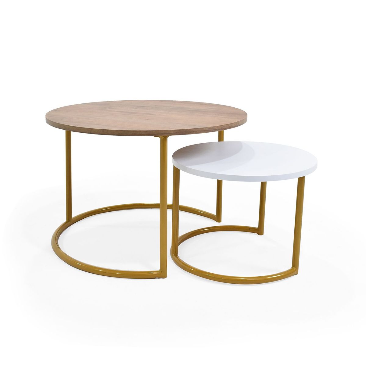 MICA - Mesa Auxiliar Moderna Redonda en Aglomerado MDP 60 x 40 x 60 cm Mica  - Mueble