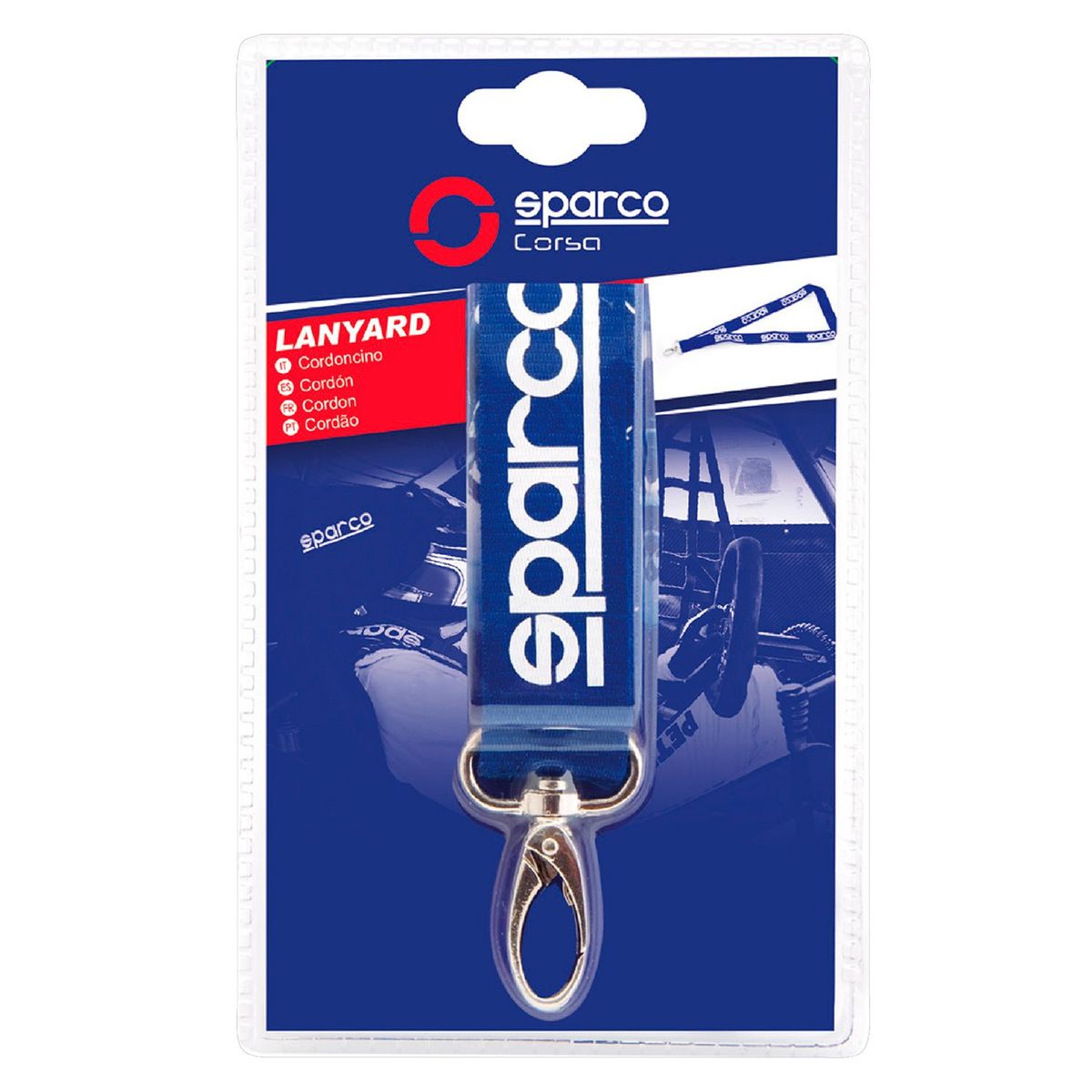 SPARCO - Lanyard Acollador Llavero Cordón Seguridad Llaves Sparco