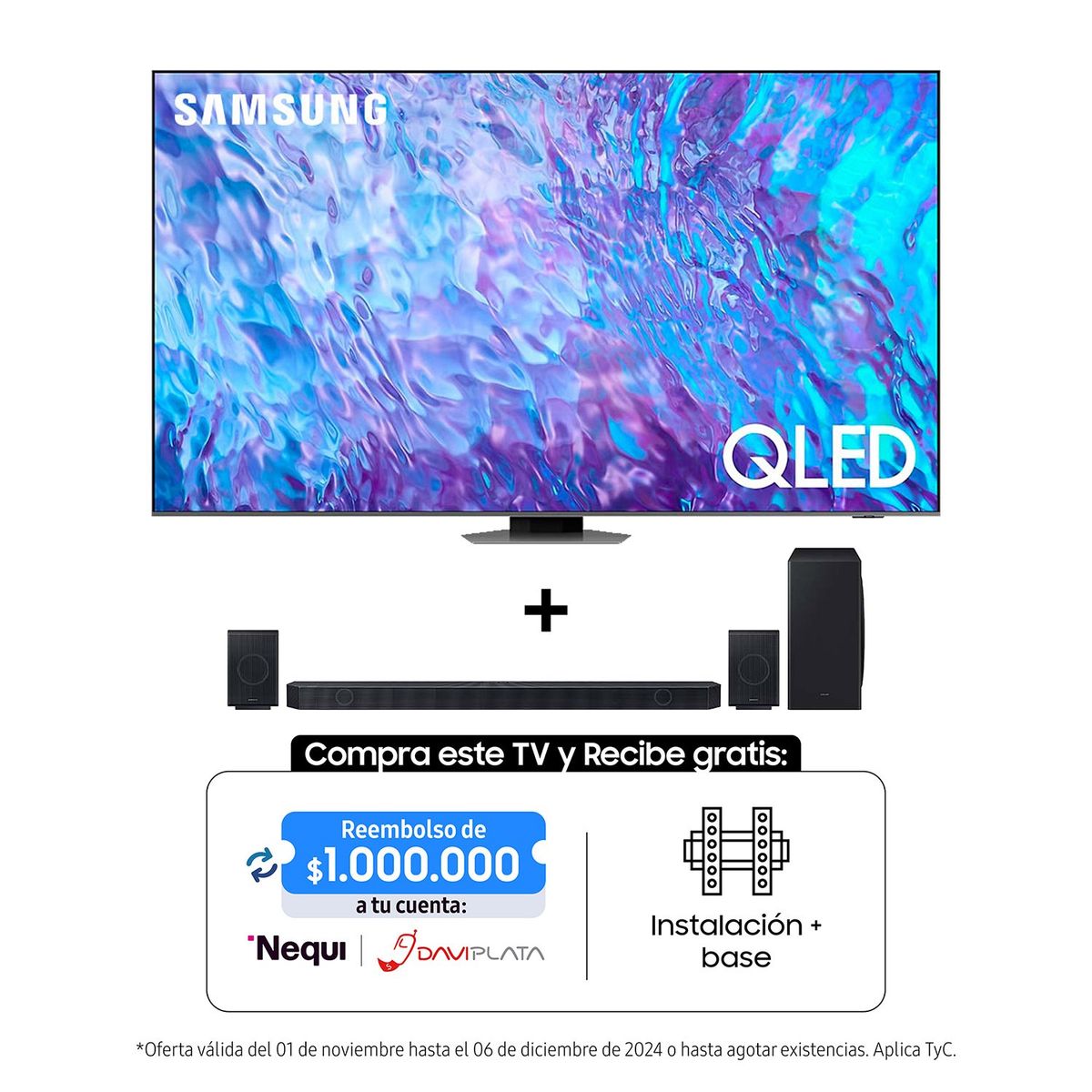 SAMSUNG - Televisor Samsung | 98 Pulgadas QLED 4K | Incluye Barra de Sonido HW-Q930C