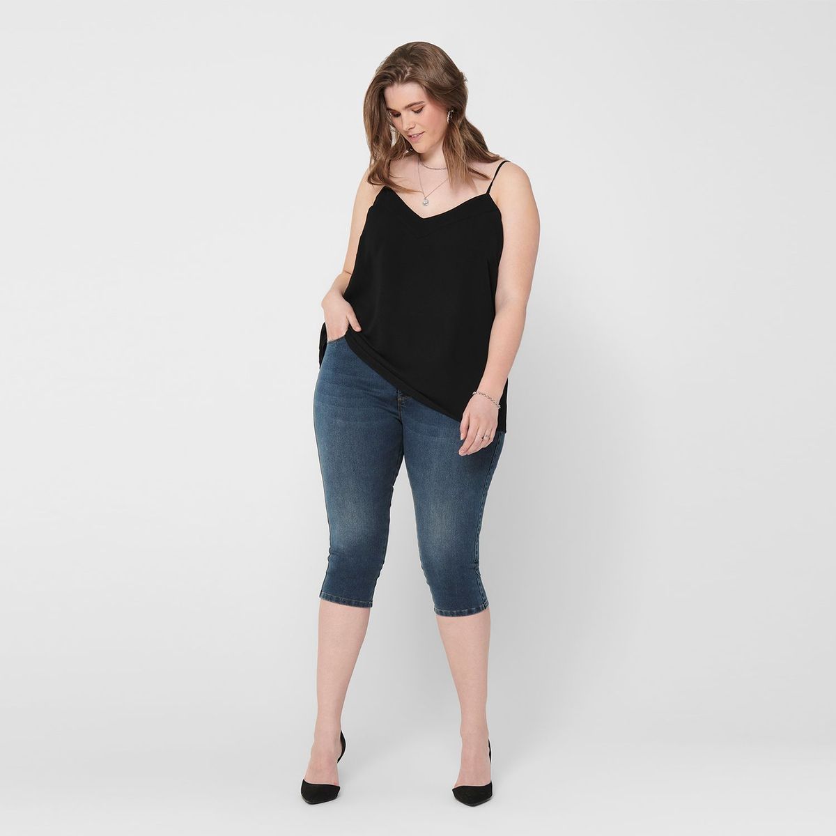 CARMAKOMA - Jean Skinny para Mujer Tiro medio de Algodón CARMAKOMA