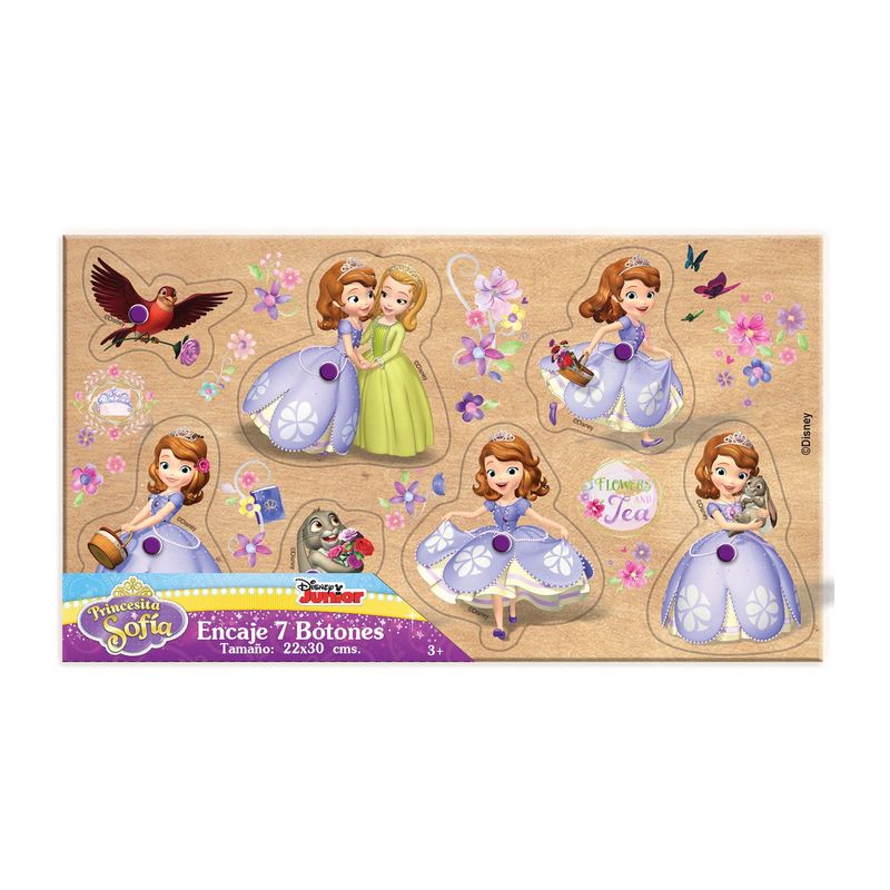 DISNEY - Juego de Mesa Princesita Sofia Educativo Flowers Encaje