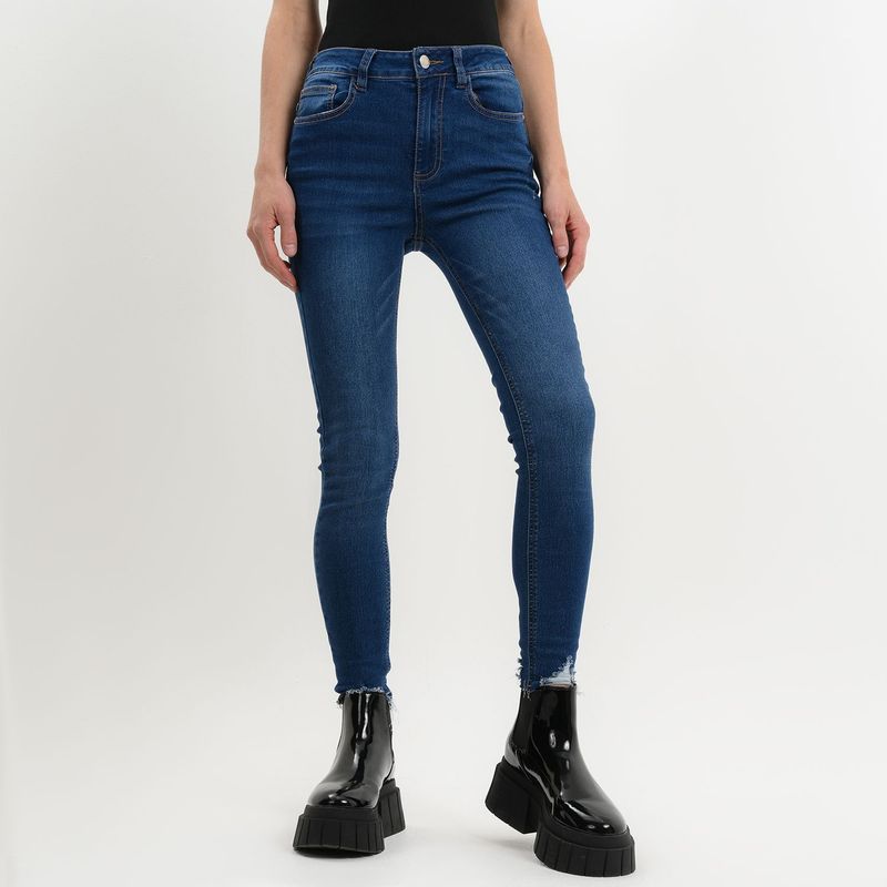 BASEMENT - Jean Skinny para Mujer Tiro alto de Algodón Basement