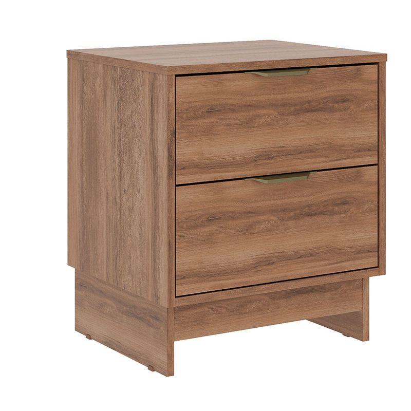 BERTOLINI - Mesa de Noche Moderna de 2 Cajones 55.5 x 48.5 x 39.5 cm Bertolini