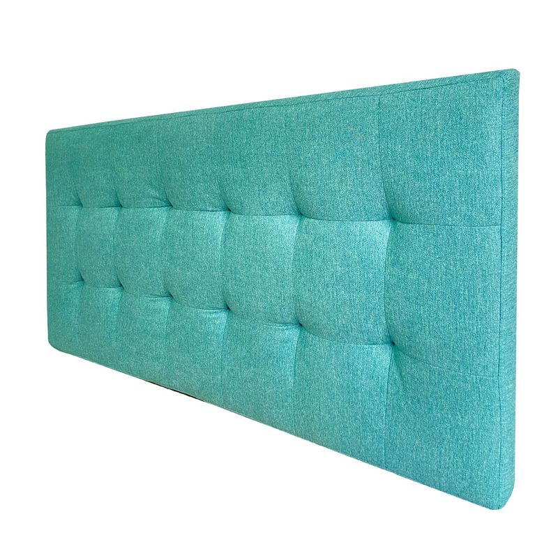 DKO DESIGN - Combo Cabecero para Cama Doble Tapizado Verde Menta 60 x 140 x 5 cm + 2 mesas de noche + Banqueta Baúl DKO Design