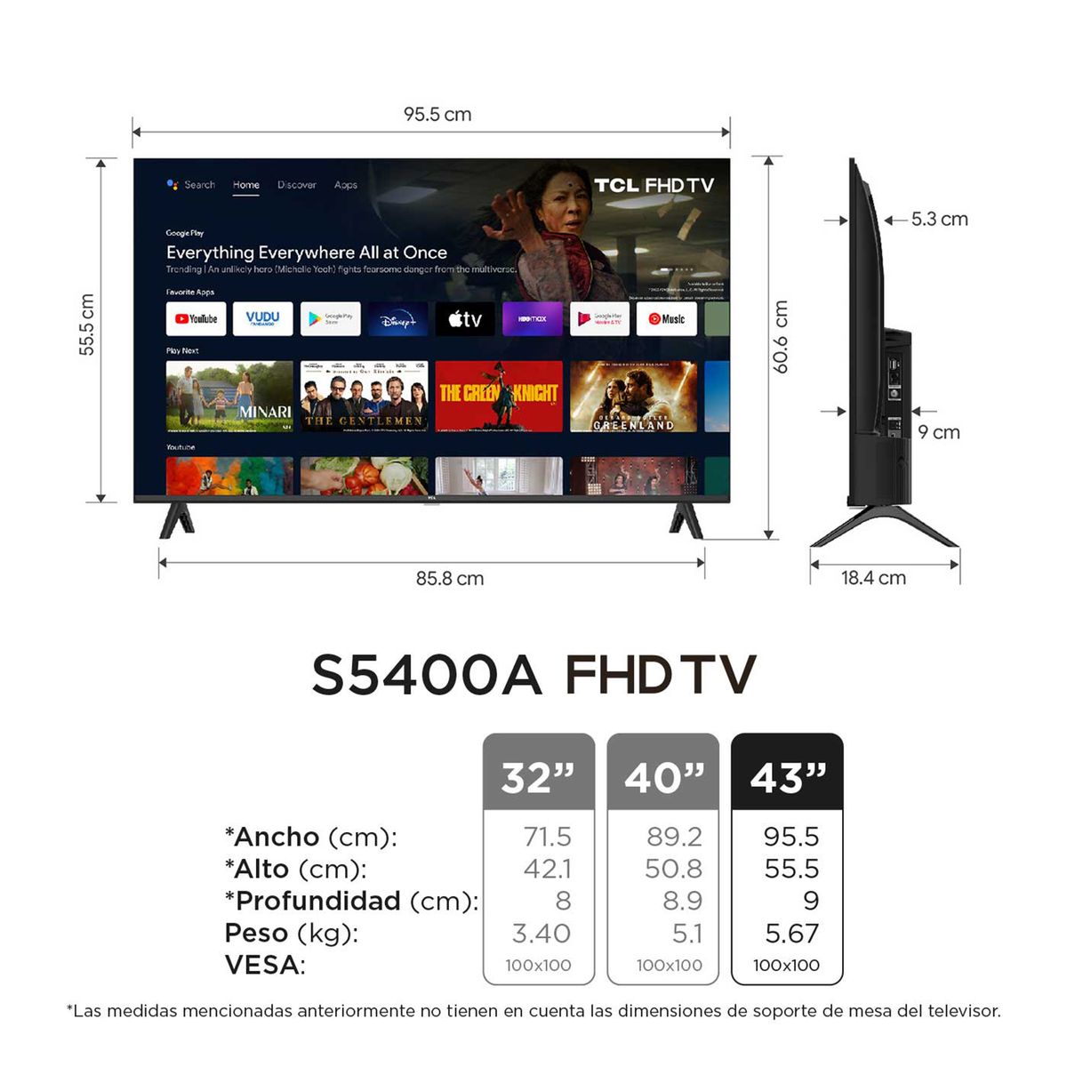TCL - Televisor TCL | 43 pulgadas LED FHD | 43S5400A