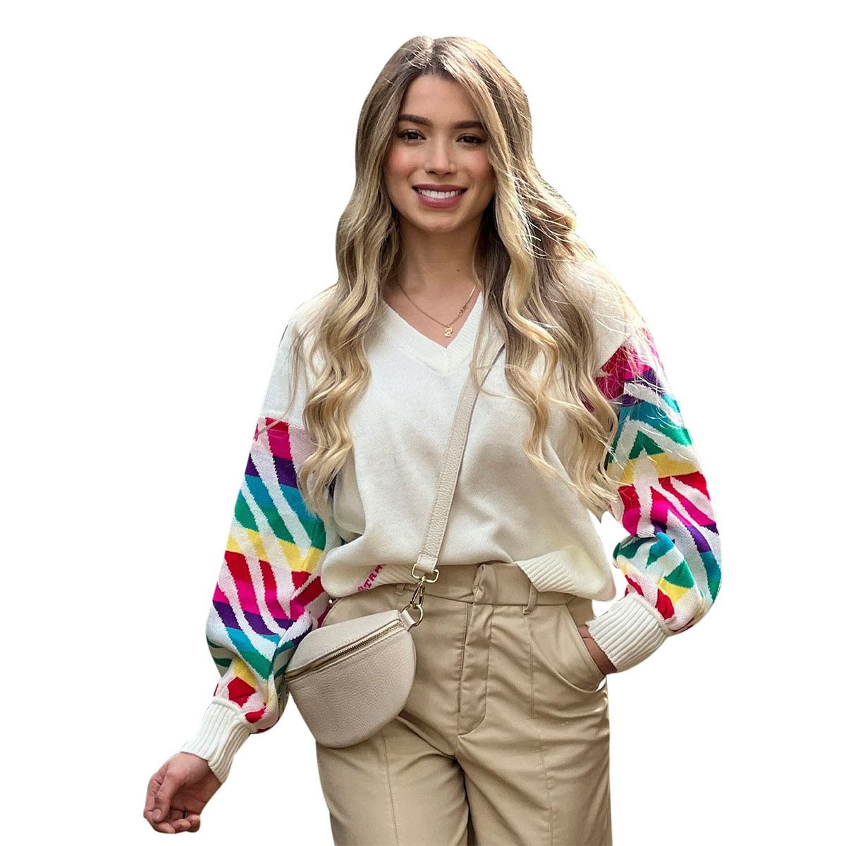 STRAVAGAN - Buzo Tejido para Mujer Cuello en v Stravagan 