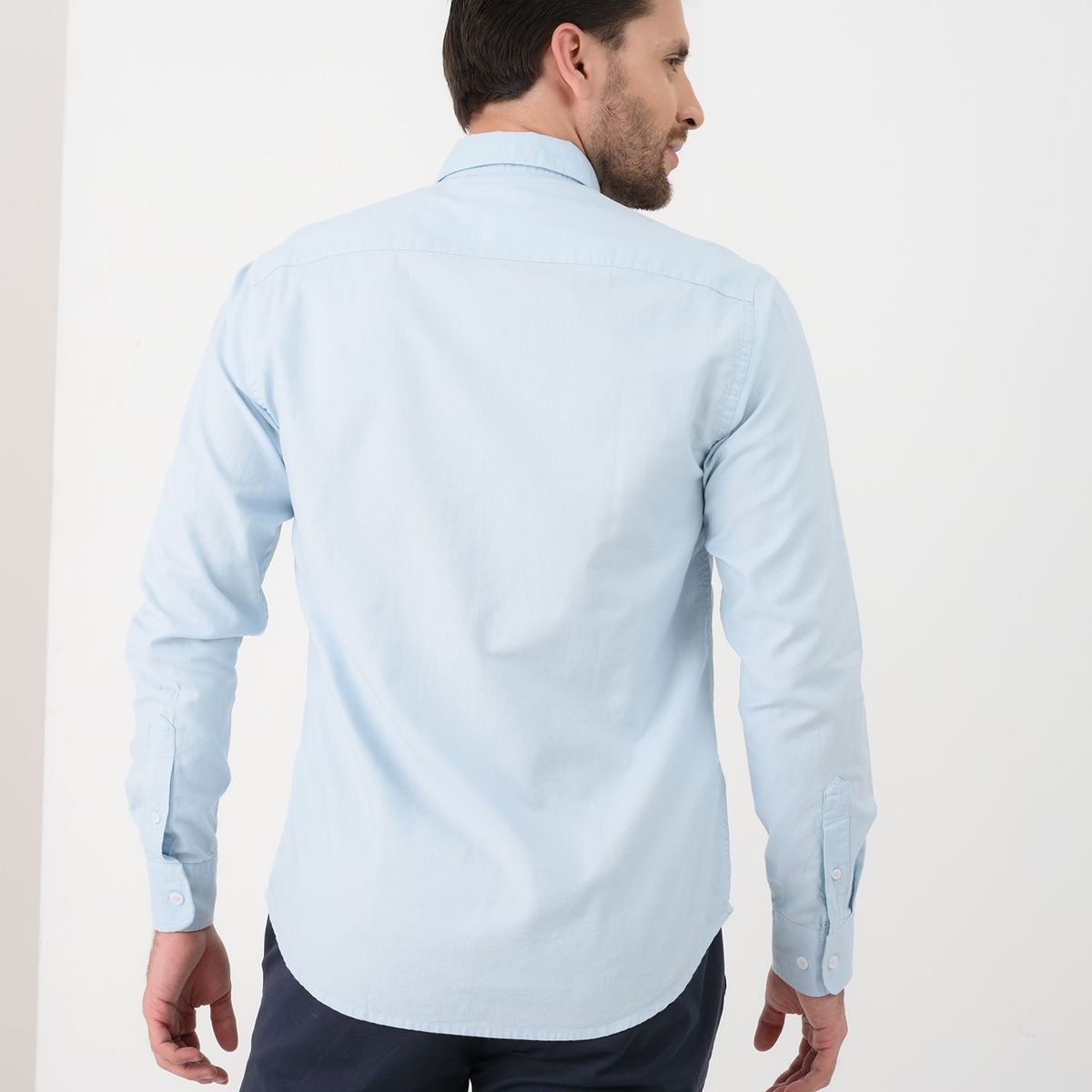 BASEMENT - Camisa para Hombre Manga larga Slim Basement