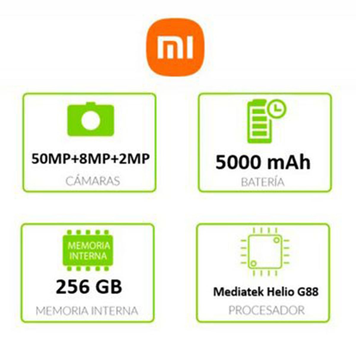 XIAOMI - Celular Xiaomi Redmi 12 256GB | 8GB RAM | 50 MP Camara Posterior | 8 MP Camara Frontal | Pantalla 6.7 Pulgadas | MediaTek Helio G88