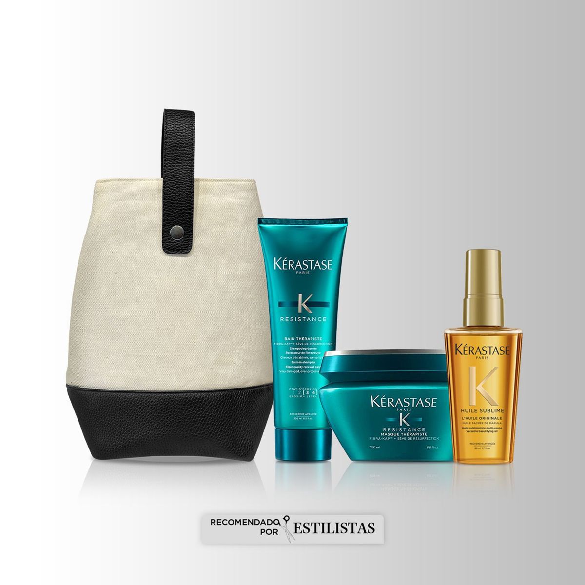KERASTASE - Set Tratamiento Capilar Resistance Kerastase: Incluye 3 productos + Bolso Gratis