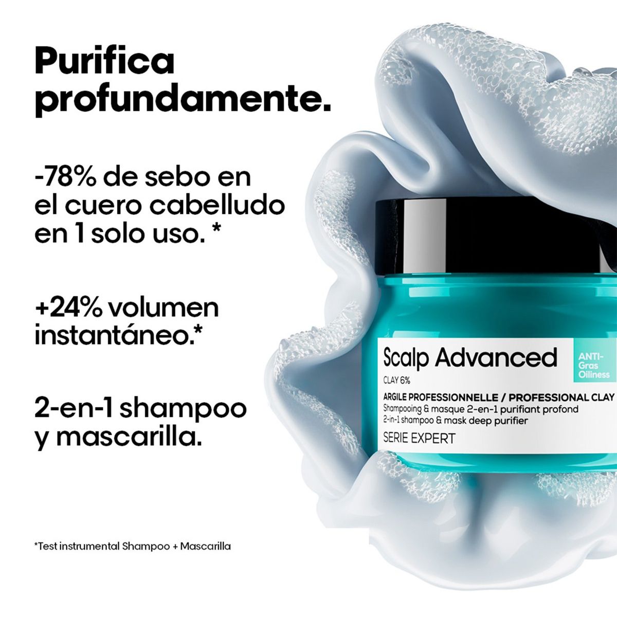 LOREAL PROFESSIONNEL - Arcilla purificante LOréal Professionnel Scalp Advanced anti grasa 250ml