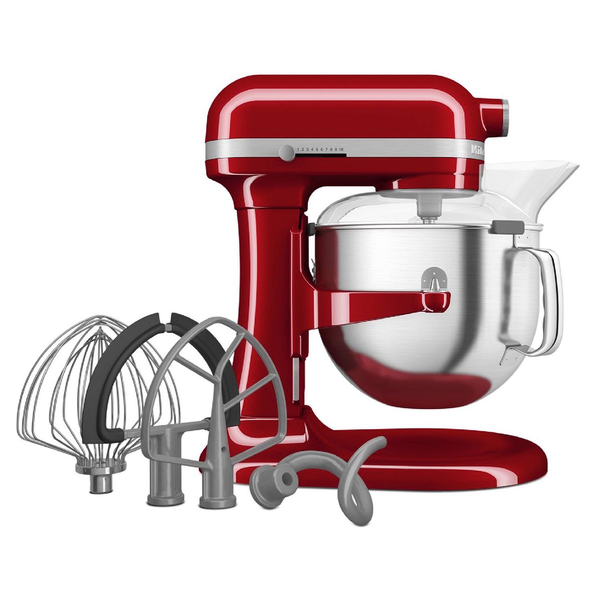 KITCHENAID - Batidora de pedestal KITCHENAID con Tazón Elevable KSM70SKXXER Rojo, 11 velocidades
