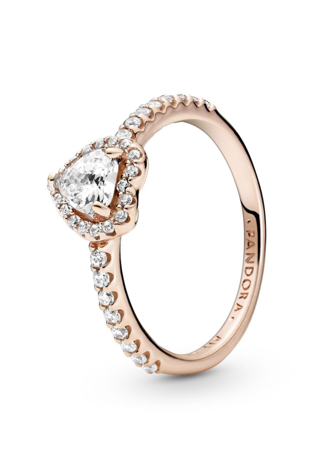 PANDORA - Anillo Pandora Corazón en Relieve Recubrimiento en Oro Rosa 