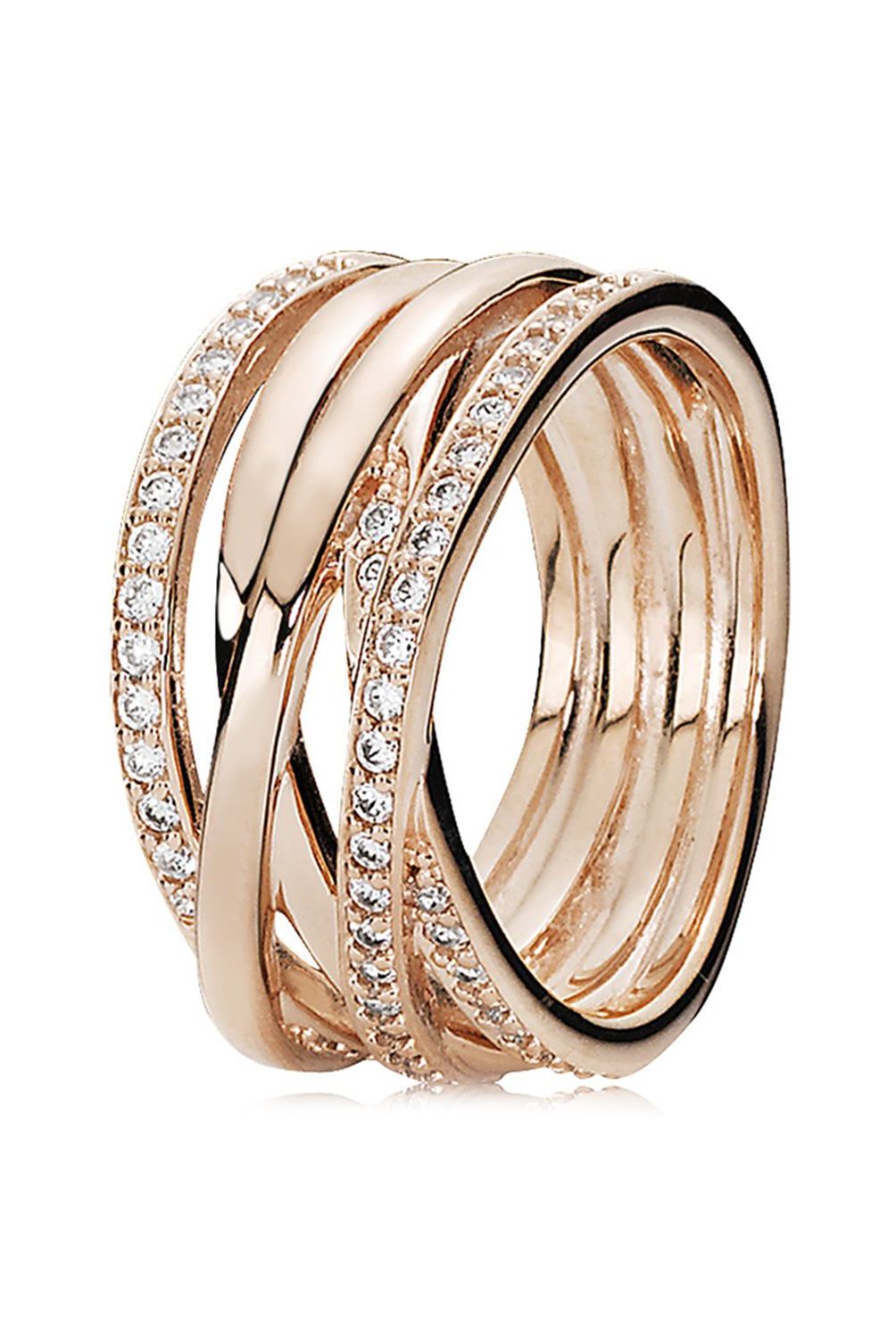 PANDORA - Anillo Pandora Entrelazado Recubrimiento en Oro Rosa 