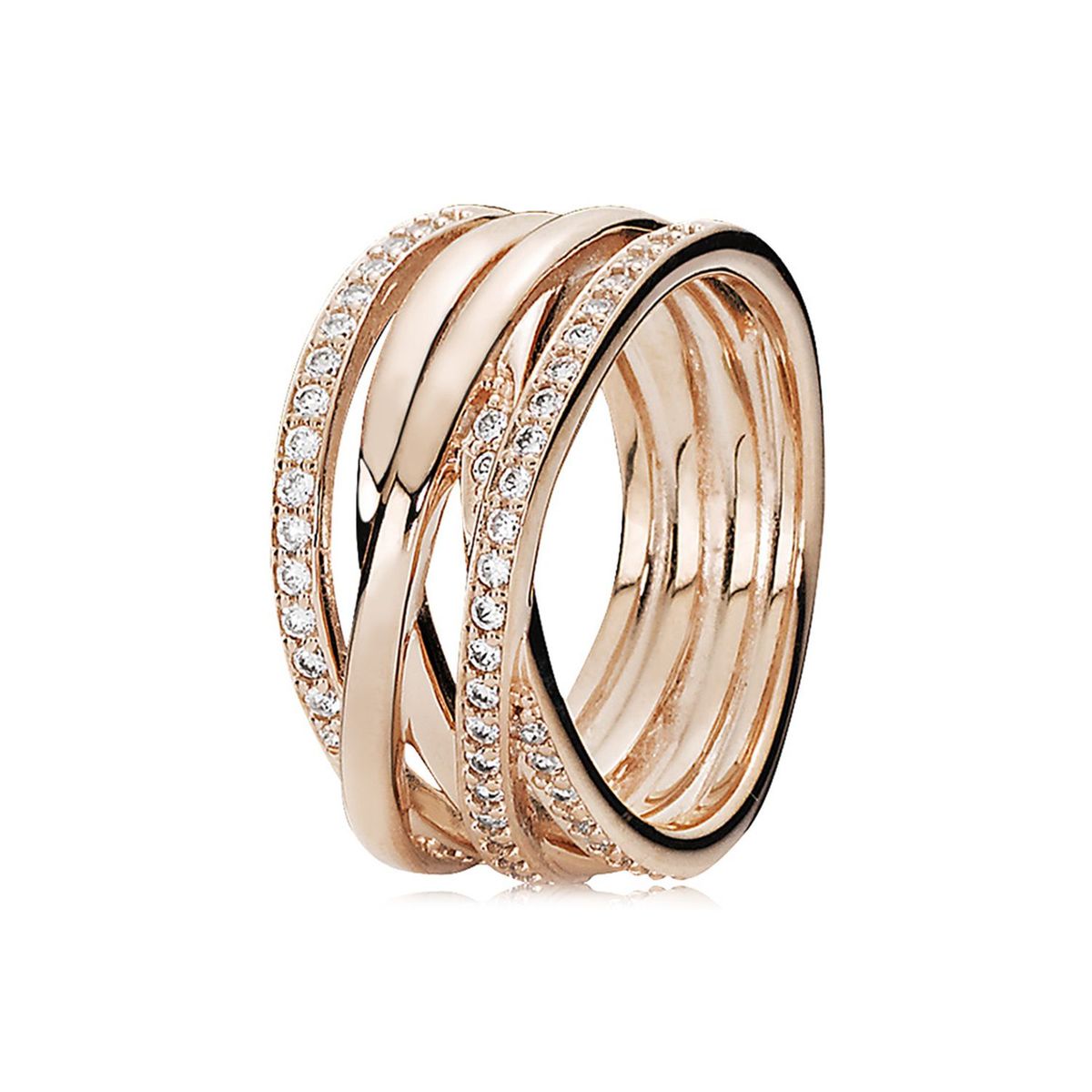 PANDORA - Anillo Pandora Entrelazado Recubrimiento en Oro Rosa 