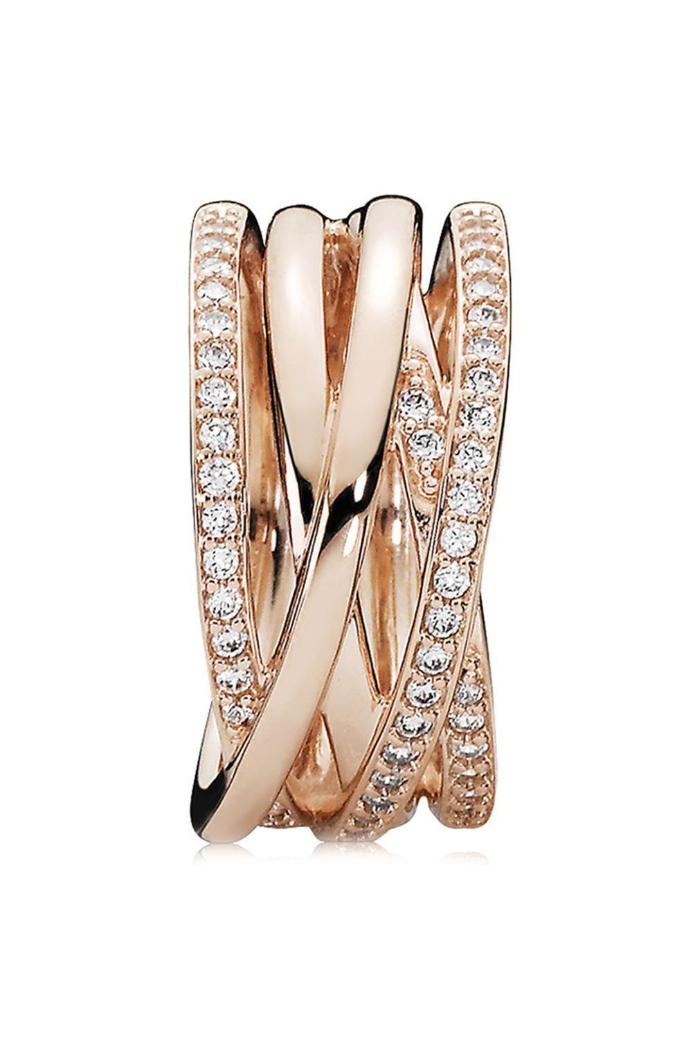 PANDORA - Anillo Pandora Entrelazado Recubrimiento en Oro Rosa 