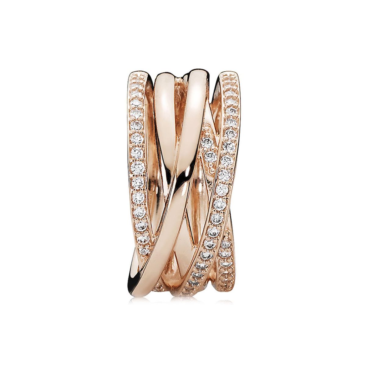 PANDORA - Anillo Pandora Entrelazado Recubrimiento en Oro Rosa 