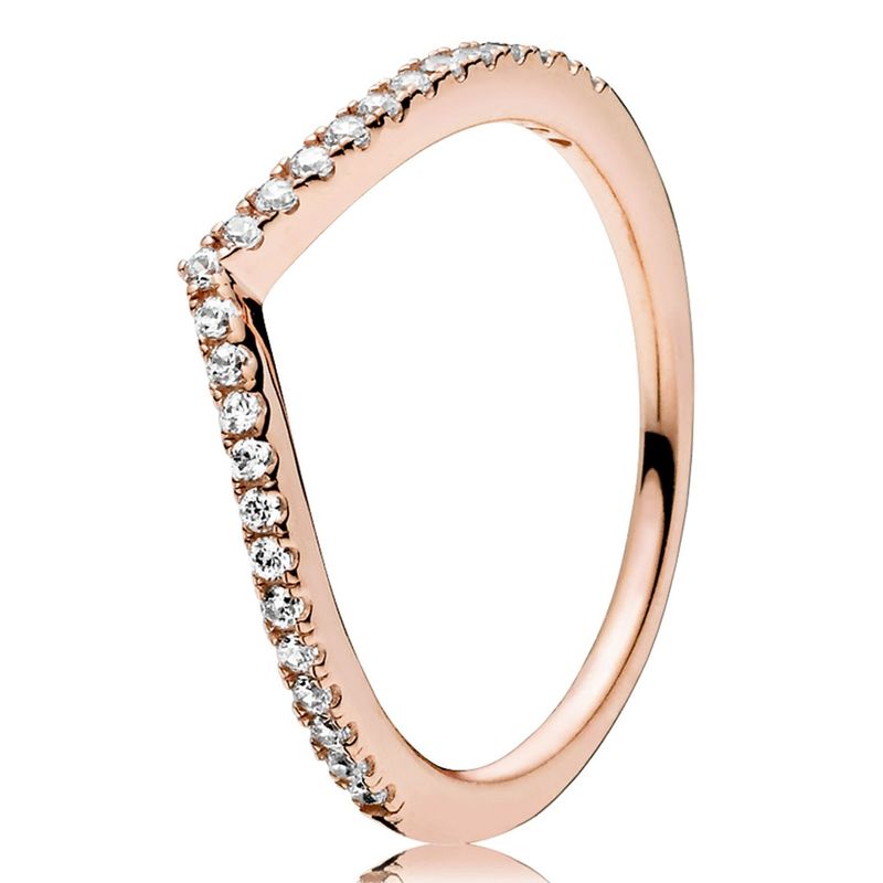 PANDORA - Anillo Pandora Deseo Clásico Resplandeciente Recubrimiento en Oro Rosa 
